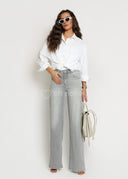 Spodnie Jeansowe Wide Leg Szare MASON