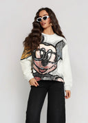 Bluza Bawełniana Jasnoszara DISNEY MICKEY CHIC