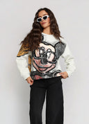 Bluza Bawełniana Jasnoszara DISNEY MICKEY CHIC