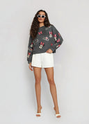 Bluza Bawełniana Grafitowa DISNEY MINNIE STYLE