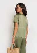 Bluzka z Jedwabiem Khaki GRACE