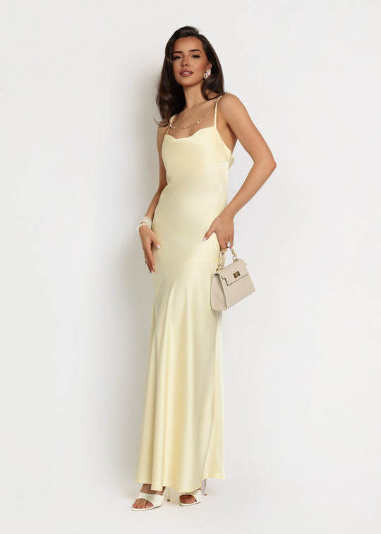 Sukienka Satynowa z Wiskozą Butter Yellow LILEN