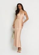 Sukienka Satynowa Maxi Peachy Rose TIFFANY