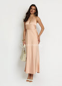 Sukienka Satynowa Maxi Peachy Rose TIFFANY
