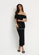 Sukienka Maxi Elegancka z Wiskozą Czarna JANE