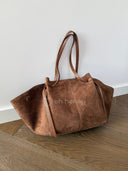 Torebka Skóra Naturalna Zamszowa Brązowa LIRANA