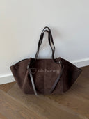 Torebka Skóra Naturalna Zamszowa Czekoladowa LIRANA