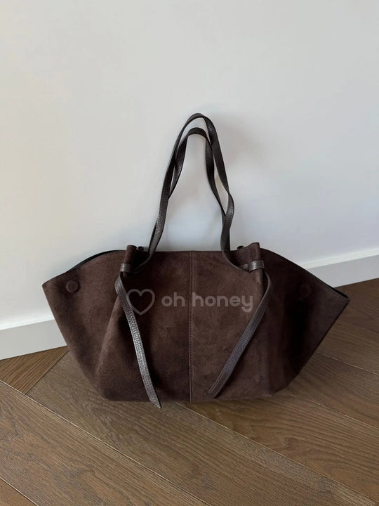 Torebka Skóra Naturalna Zamszowa Czekoladowa LIRANA ohhoney