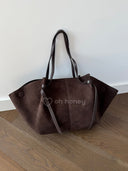 Torebka Skóra Naturalna Zamszowa Czekoladowa LIRANA