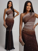 Sukienka z Kryształkami Maxi Brązowa NYSA