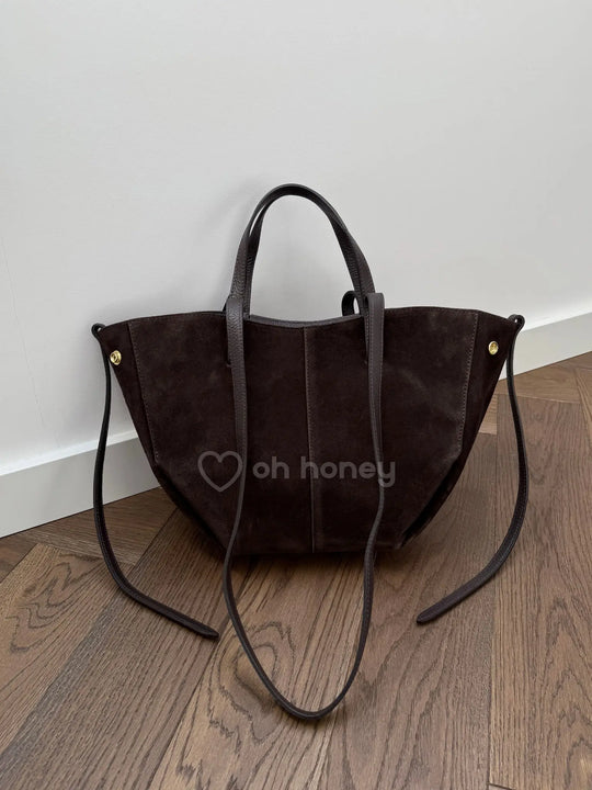 Torebka Skóra Naturalna Zamszowa Czekolada VERA ohhoney