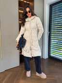 Kurtka Pikowana z Naturalnym Wypełnieniem Ecru BLER