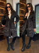 Kurtka Pikowana z Naturalnym Wypełnieniem Czarna BLER