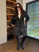 Kurtka Pikowana z Naturalnym Wypełnieniem Czarna BLER