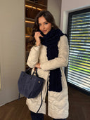 Szal z Wełną Handmade Granatowy MUSES