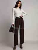 Spodnie Eleganckie Brązowe LUCY