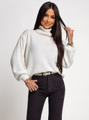 Sweter Golf 30% Baby Alpaka Ecru SOFE