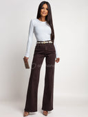 Bluzka z Długim Rękawem z Bawełną i Wiskozą Biała BASIC