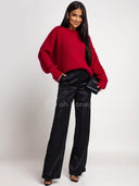 Spodnie Satynowe Czarne LUCENT