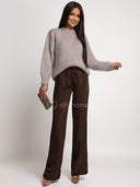 Spodnie Satynowe Czekoladowe ORISE