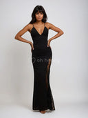 Sukienka z Koronką Maxi Czarna AVIORA