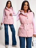 Kamizelka Pikowana z Regulacją w Talii Różowa COCO