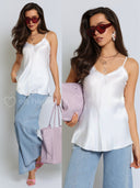 Top na Ramiączkach 100% wiskoza Biały LILLY