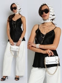 Top na Ramiączkach 100% wiskoza Czarny LILLY