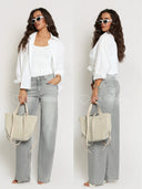 Spodnie Jeansowe Wide Leg Szare MASON