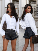 Fuchsia PARADE Frayed Hem Denim Shorts
