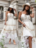Sukienka Maxi z Wiskozy Ecru SUN MUSE