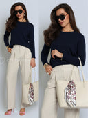 Sweter z Kaszmirem i Wełną Granatowy CLASSY KNIT