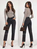 Spodnie Jeansowe Mom Fit Czarne MONTANA