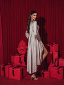 Champagne ASCEND Satin Silk Dress