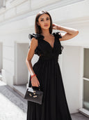 Sukienka Maxi z Odkrytymi Plecami Czarna AMY