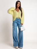 Spodnie Jeansowe Wide Leg Niebieskie TEKSAS