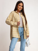 Koszula z Bawełną w Kratę Żółta ALISON