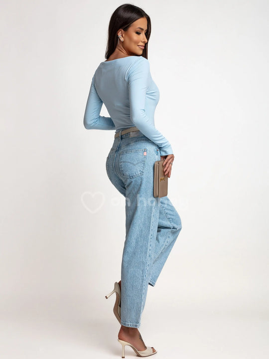 Spodnie Jeansowe Mom Fit Niebieskie JOY ohhoney