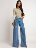 Bluzka z Wiskozą i Kaszmirem Żółta CLOUD BASIC