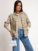 Koszula z Bawełną w Kratę Żółta EMI