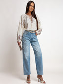 Bluzka Boho 100% Bawełna Kremowa ALLURE