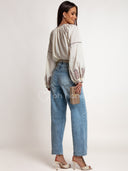 Spodnie Jeansowe Mom Fit Niebieskie RUSH