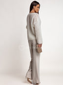 Sweter Kardigan 80% Kid Moher Ecru PUFF