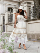 Sukienka Maxi z Wiskozy Ecru SUN MUSE