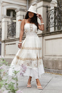 Sukienka Maxi z Wiskozy Ecru SUN MUSE