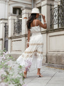 Sukienka Maxi z Wiskozy Ecru SUN MUSE