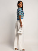 Elegant High Waisted Trousers White ASTORIA