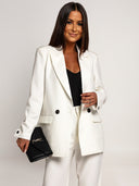 Elegant Double-Breasted White Jacket ASTORIA