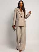 Elegant Double-Breasted Beige Jacket ASTORIA