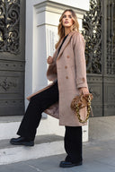 Velvet coat with wool Beige BELLEZA
